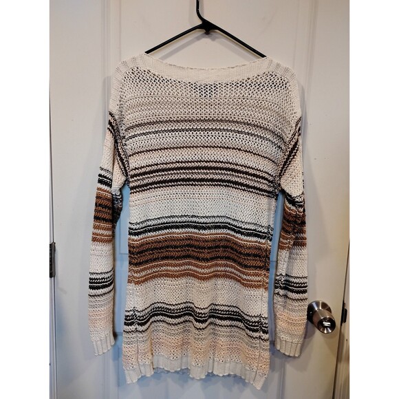 Women's Pendleton Heavyweight Open Knit Long Sleeve Sweater Natural Colors Large - Picture 2 of 7